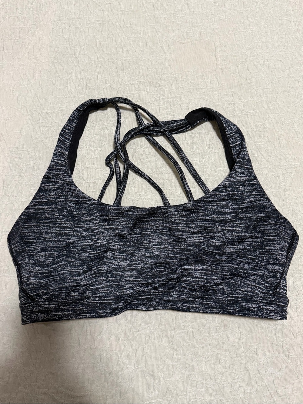 Victoria's Secret Black Space-Dye Strappy Sports Bralette